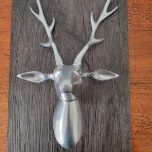 Modern Polished Aluminum Stag Deer Head Wall Decor